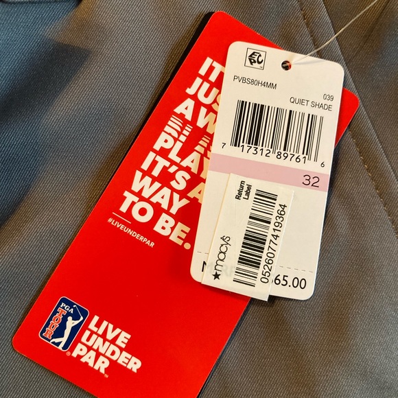 Men’s PGA Tour gray flat front chino cargo Bermuda shorts size 32 - NWT - Picture 6 of 9